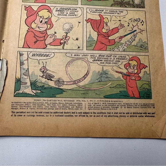 Wendy The Good Little Witch Harvey Comics #63 Nov. 70’ VTG Collectible Casper - Picture 5 of 6